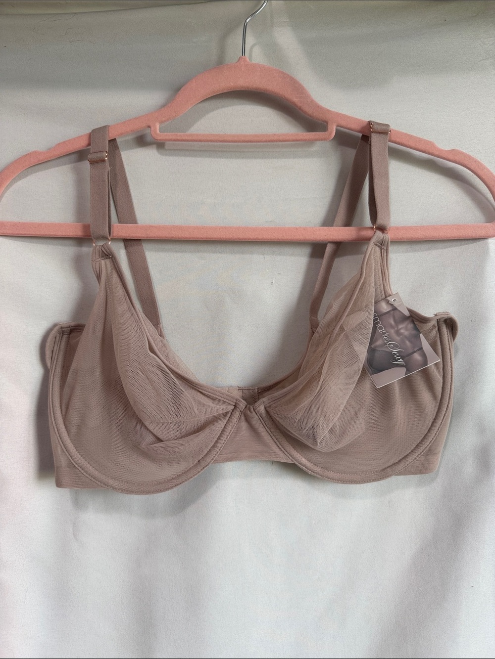smart & sexy Sheer Mesh Underwire Bra in Blush Taupe